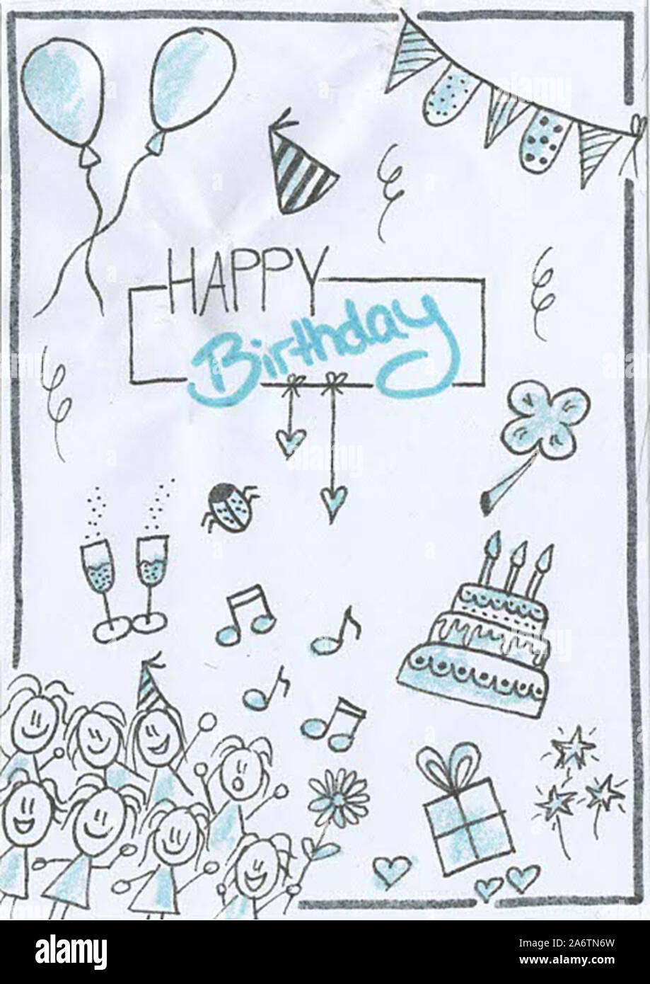 L Auto Peint Avec Carte D Anniversaire Et Handlettering Sketchnotes Photo Stock Alamy