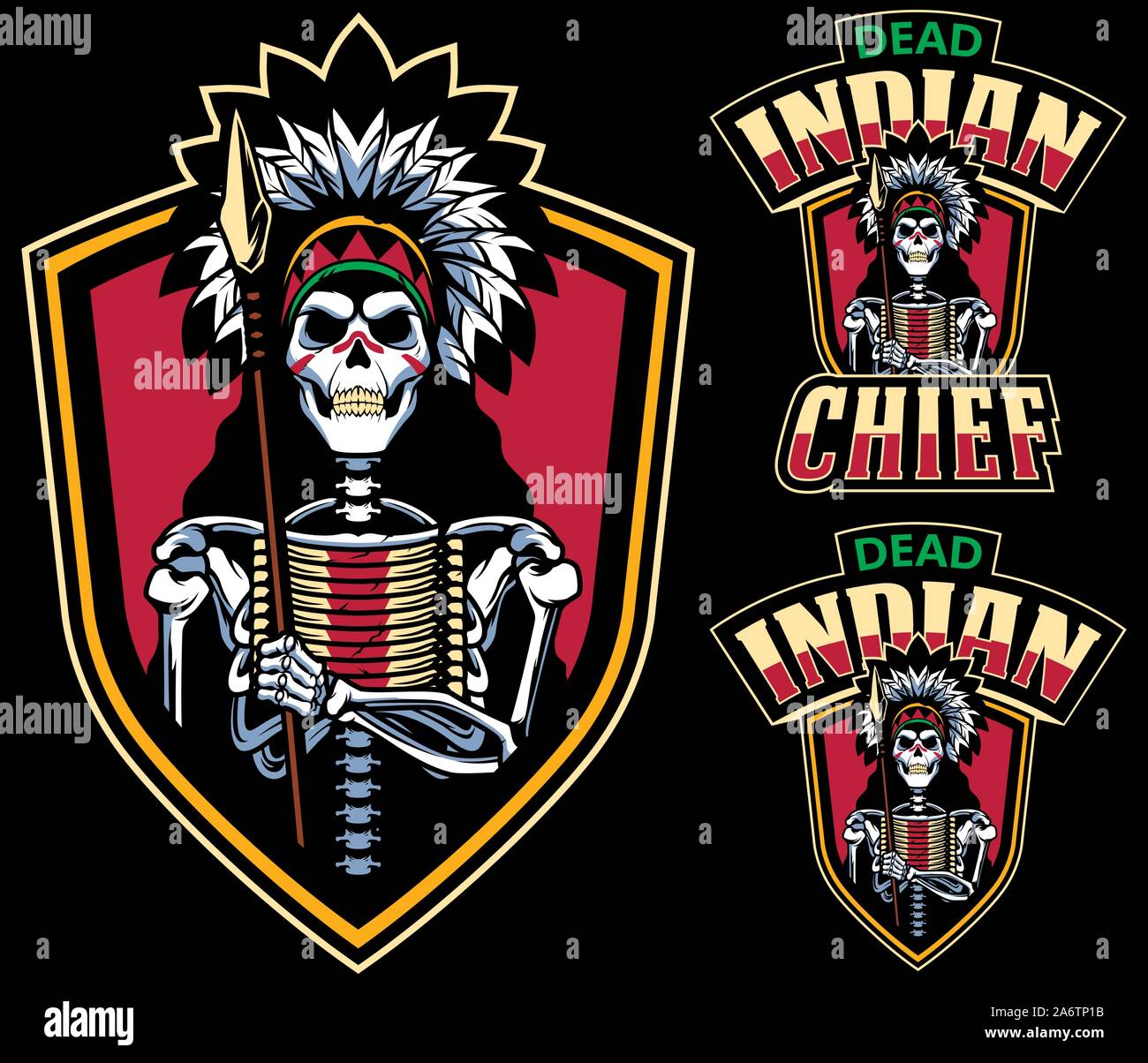 Dead Indian Chief Mascot Illustration de Vecteur