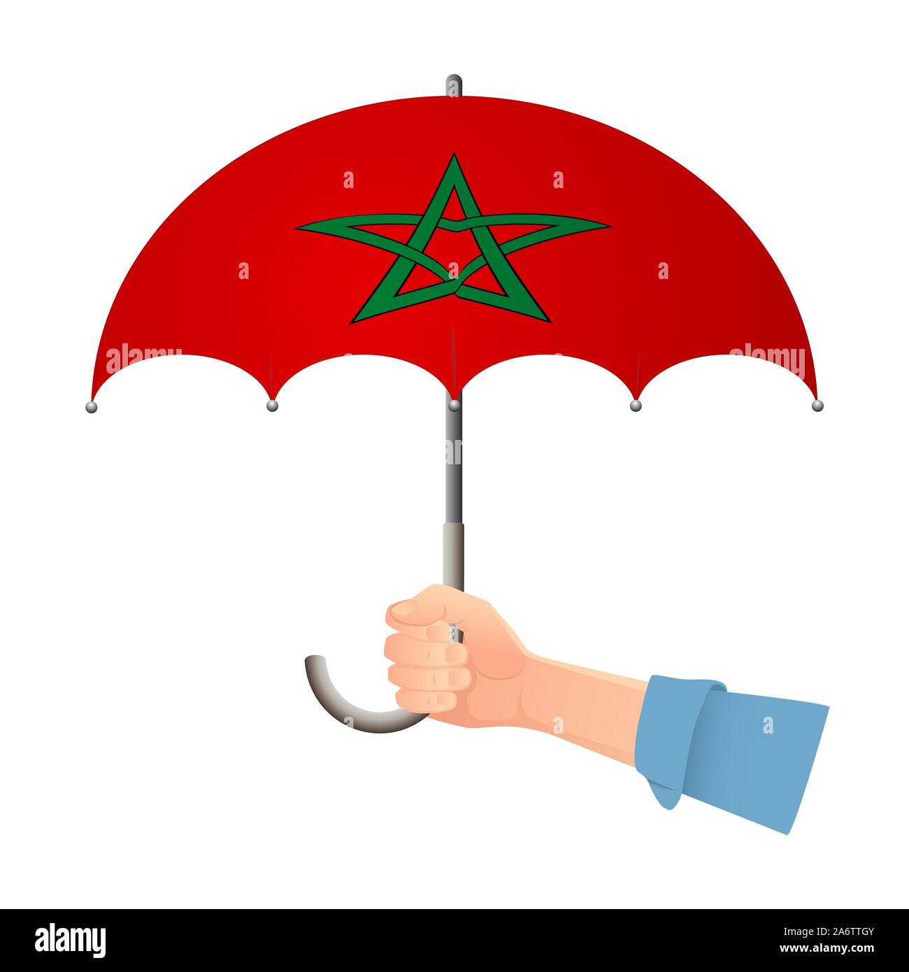 Drapeau Maroc parapluie. Symboles du temps. Drapeau national du Maroc ...