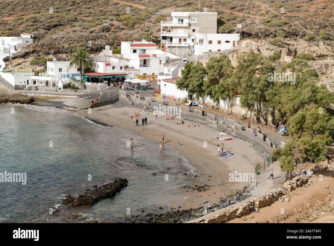 Photo Photo de la magnifique côte de l'océan Vue de El Puertito de Adeje Banque D'Images