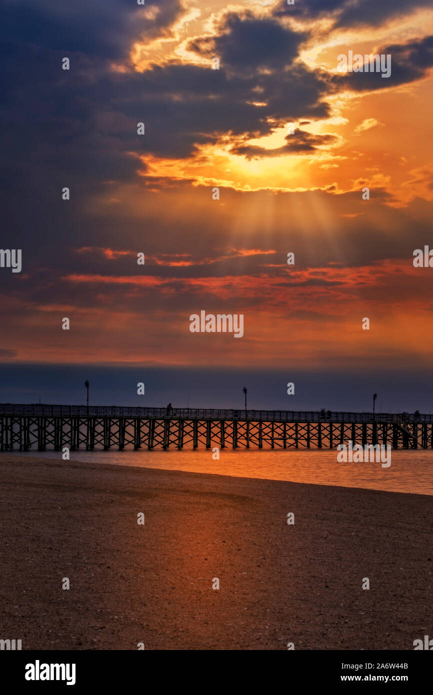 Quai de pêche de Keansburg NJ Banque D'Images
