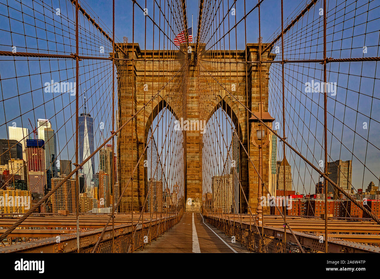 Pont de Brooklyn à New York City, New York Banque D'Images