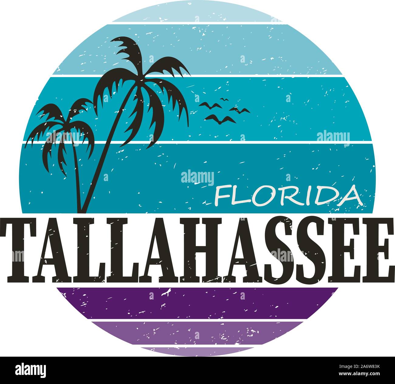 Tallahassee city travel destination. vecteur shirt logo Illustration de Vecteur