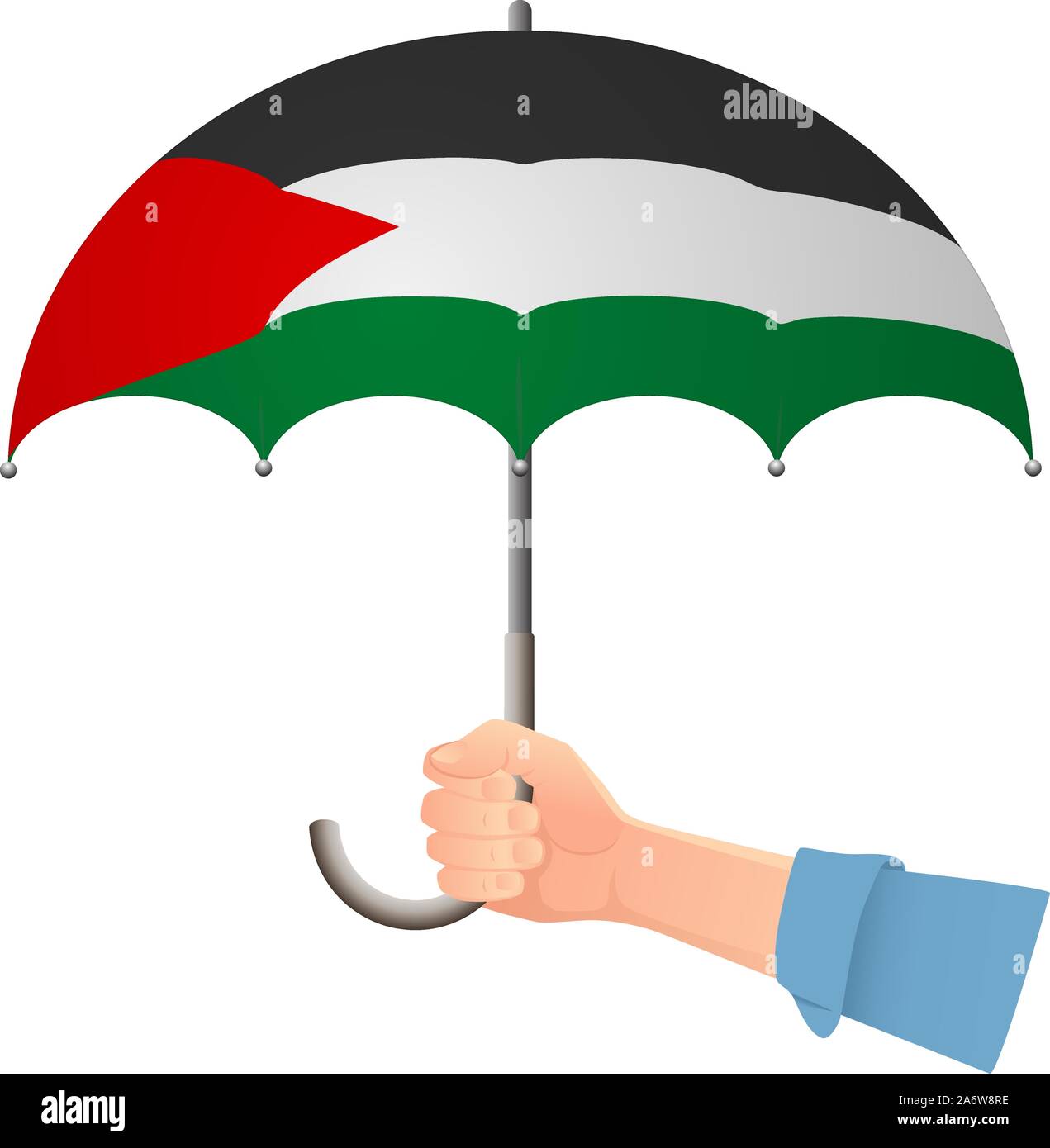 Drapeau Palestine parapluie. Symboles du temps. Drapeau national de la Palestine vector illustration Illustration de Vecteur