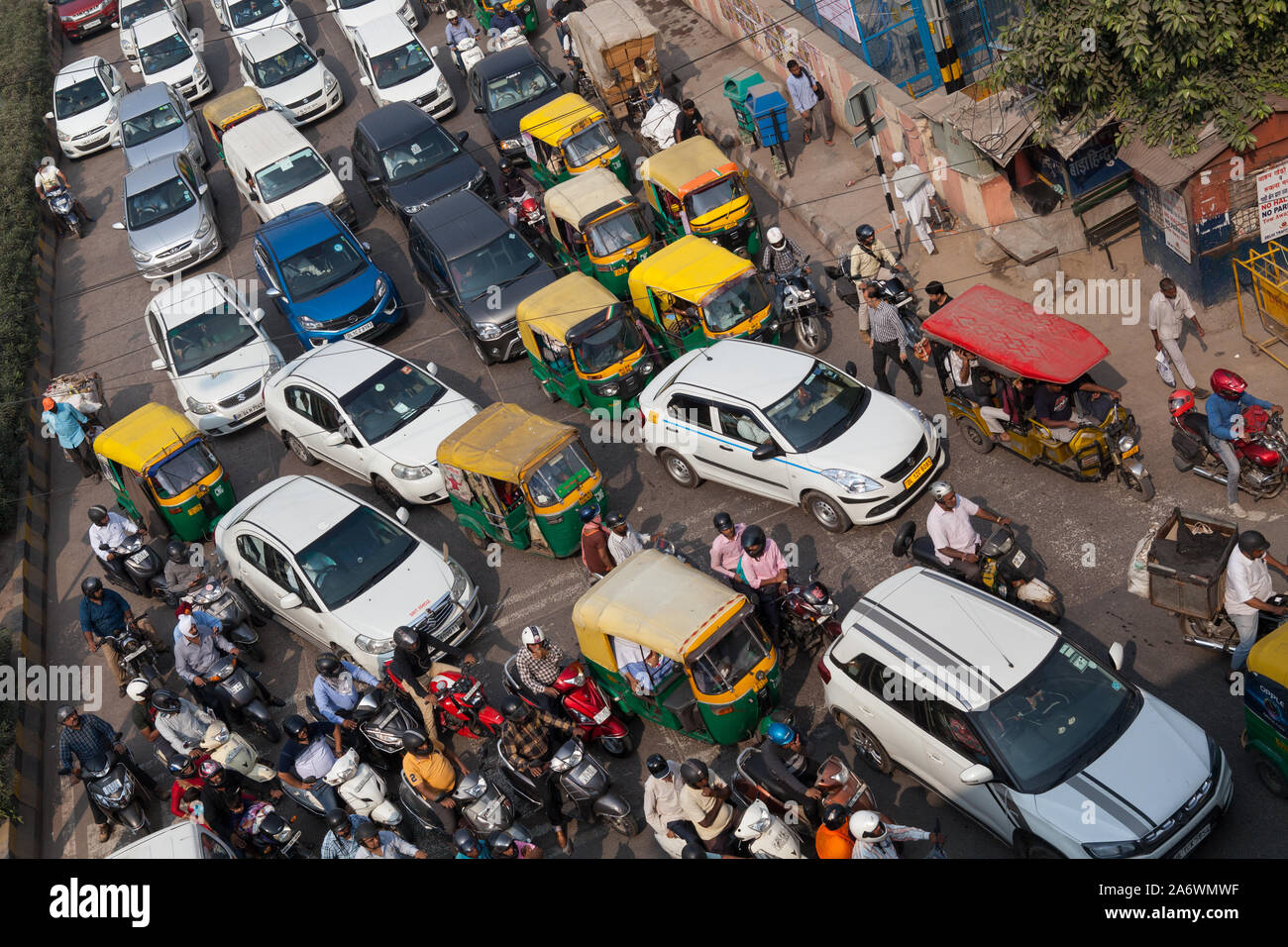 La congestion routière dans la région de Delhi, Inde Banque D'Images