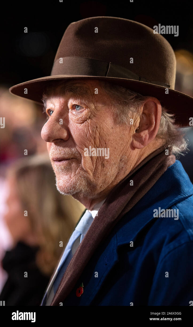 Londres, Royaume-Uni. 28 Oct, 2019. Ian McKellen assiste à la première mondiale de 'Le bon menteur' at the BFI Southbank à Londres. Credit : SOPA/Alamy Images Limited Live News Banque D'Images