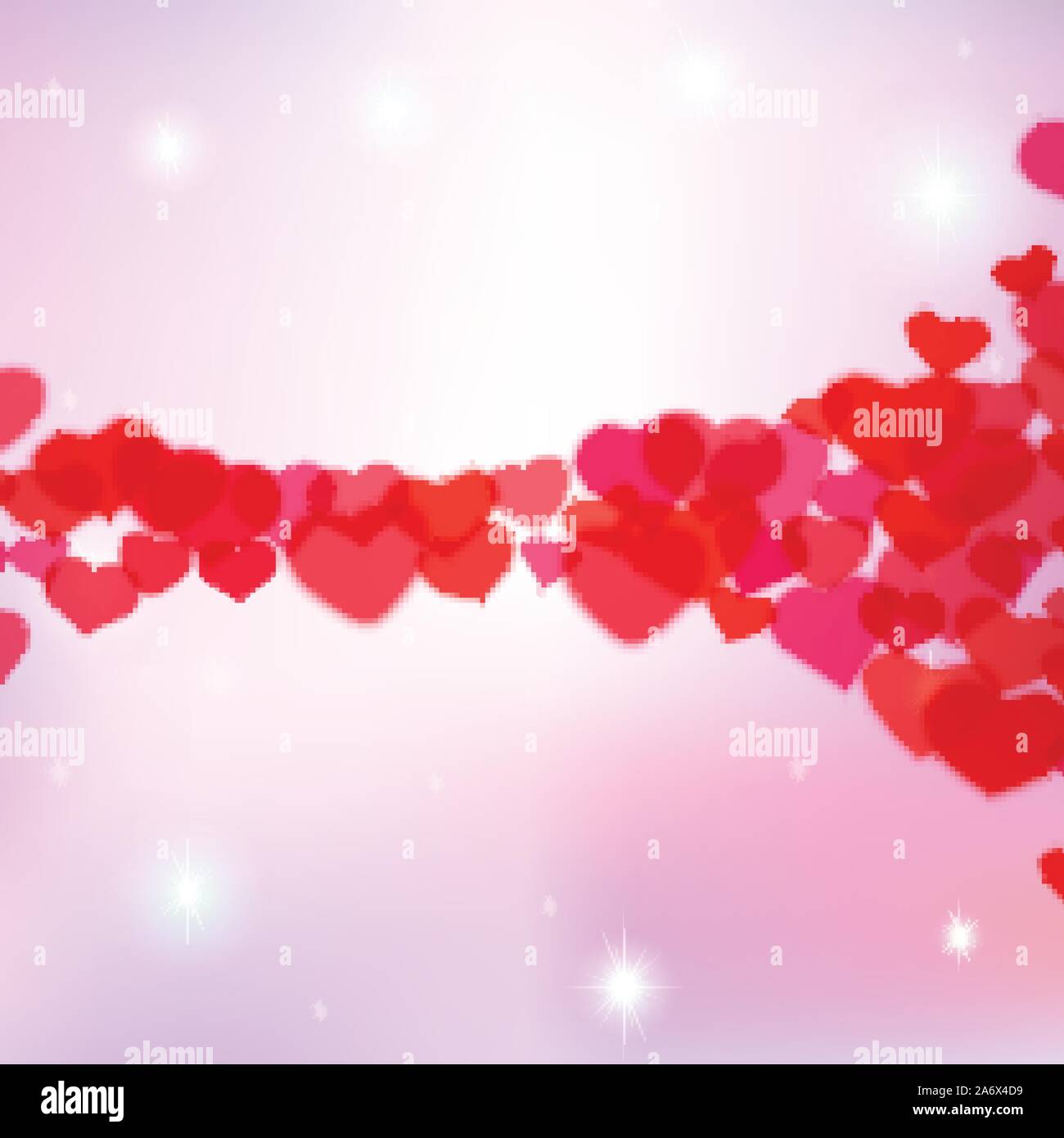 Valentines Day background avec des coeurs tendres floue Illustration de Vecteur