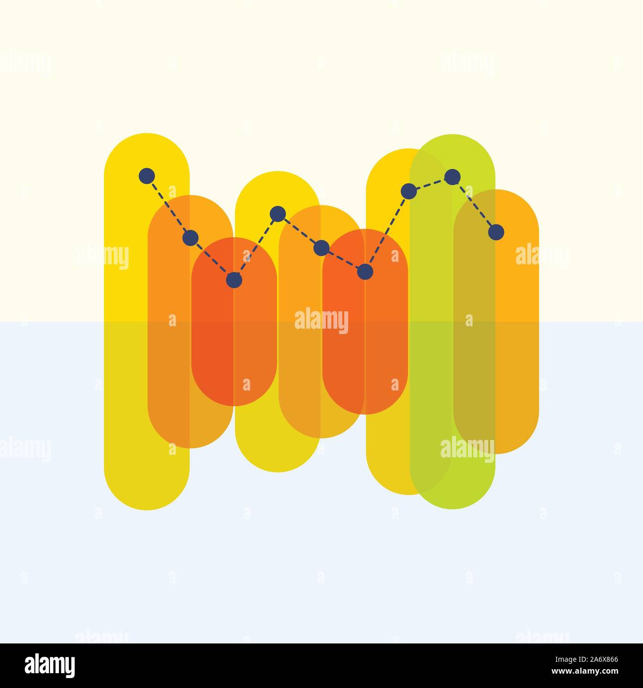 L'infographie avec des barres se chevauchant jaune Illustration de Vecteur