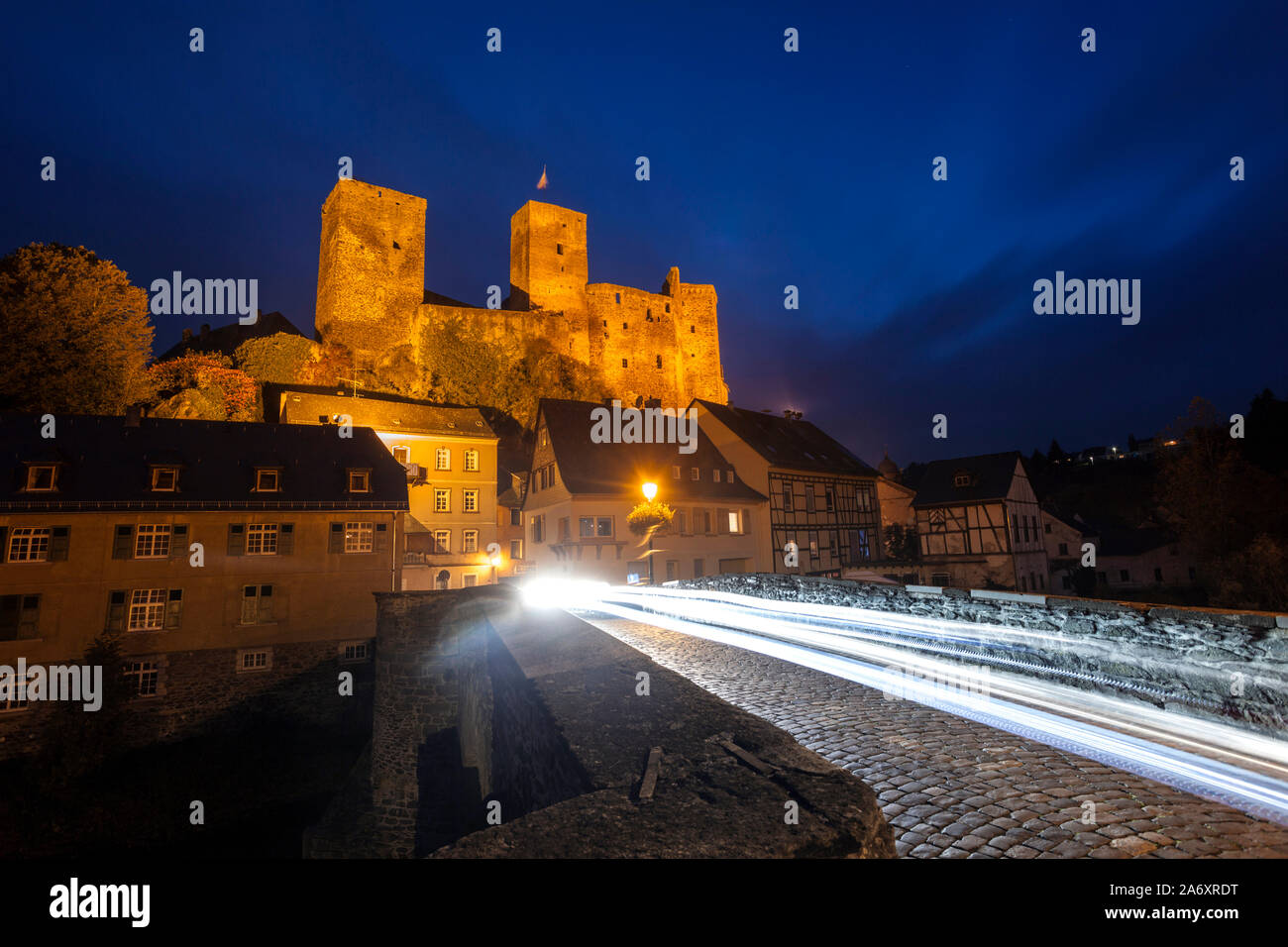 Le château Runkel dans la ville du même nom sur la Lahn Banque D'Images