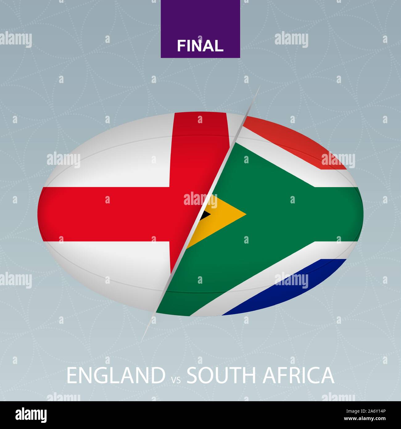La compétition de rugby Angleterre contre l'Afrique du Sud. Rugby icône sur fond gris. Vector illustration. Illustration de Vecteur