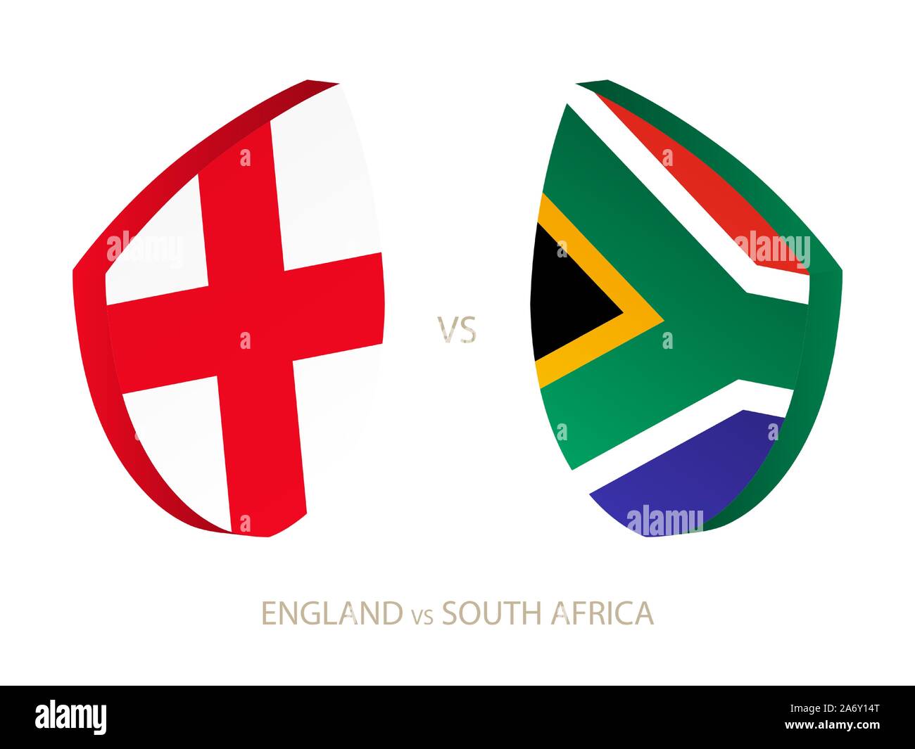 L'Angleterre v l'Afrique du Sud, l'icône de tournoi de rugby. Icône vecteur Rugby. Illustration de Vecteur