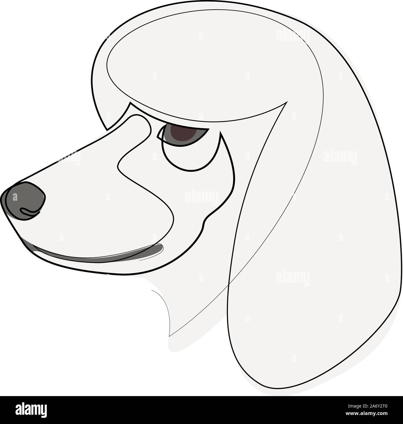 Ligne continue français blanc caniche. Ligne unique style minimal chien caniche vector illustration Illustration de Vecteur