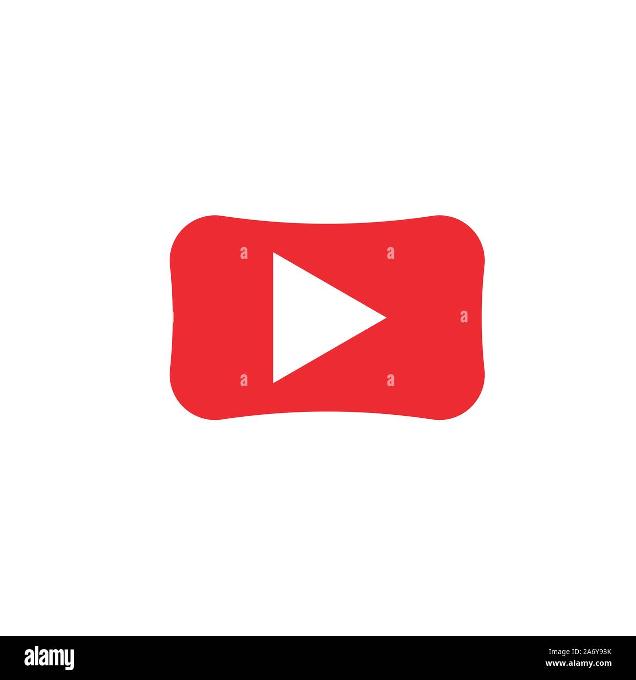 Bouton de lecture. Triangle Blanc sur rouge rectangle, modèle de bouton multimédia Vector illustration Illustration de Vecteur