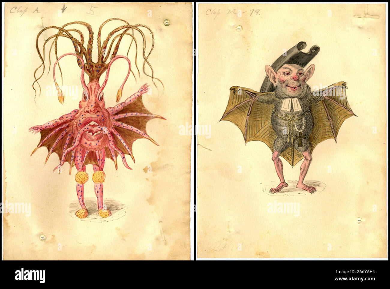 Vintage illustration créature anthropomorphe Banque D'Images