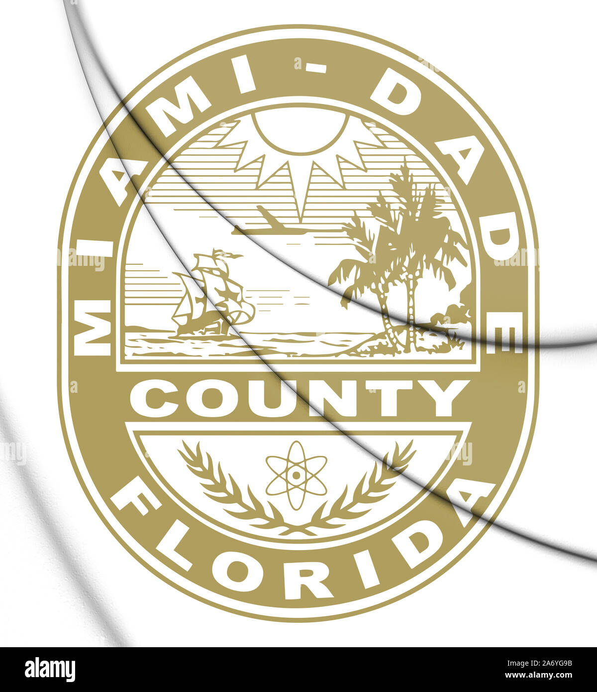 Joint 3D du comté de Miami-Dade (Floride), États-Unis. 3D Illustration. Banque D'Images