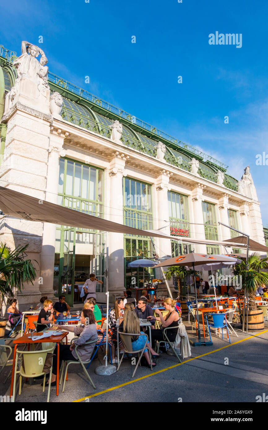 Terrasse, café et restaurant Palmenhaus Burggarten,, vieille ville, Vienne, Autriche Banque D'Images