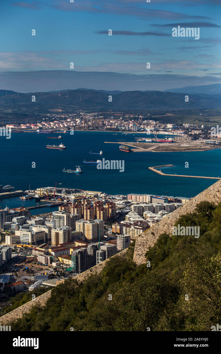 Baie de Gibraltar, Espagne Banque D'Images