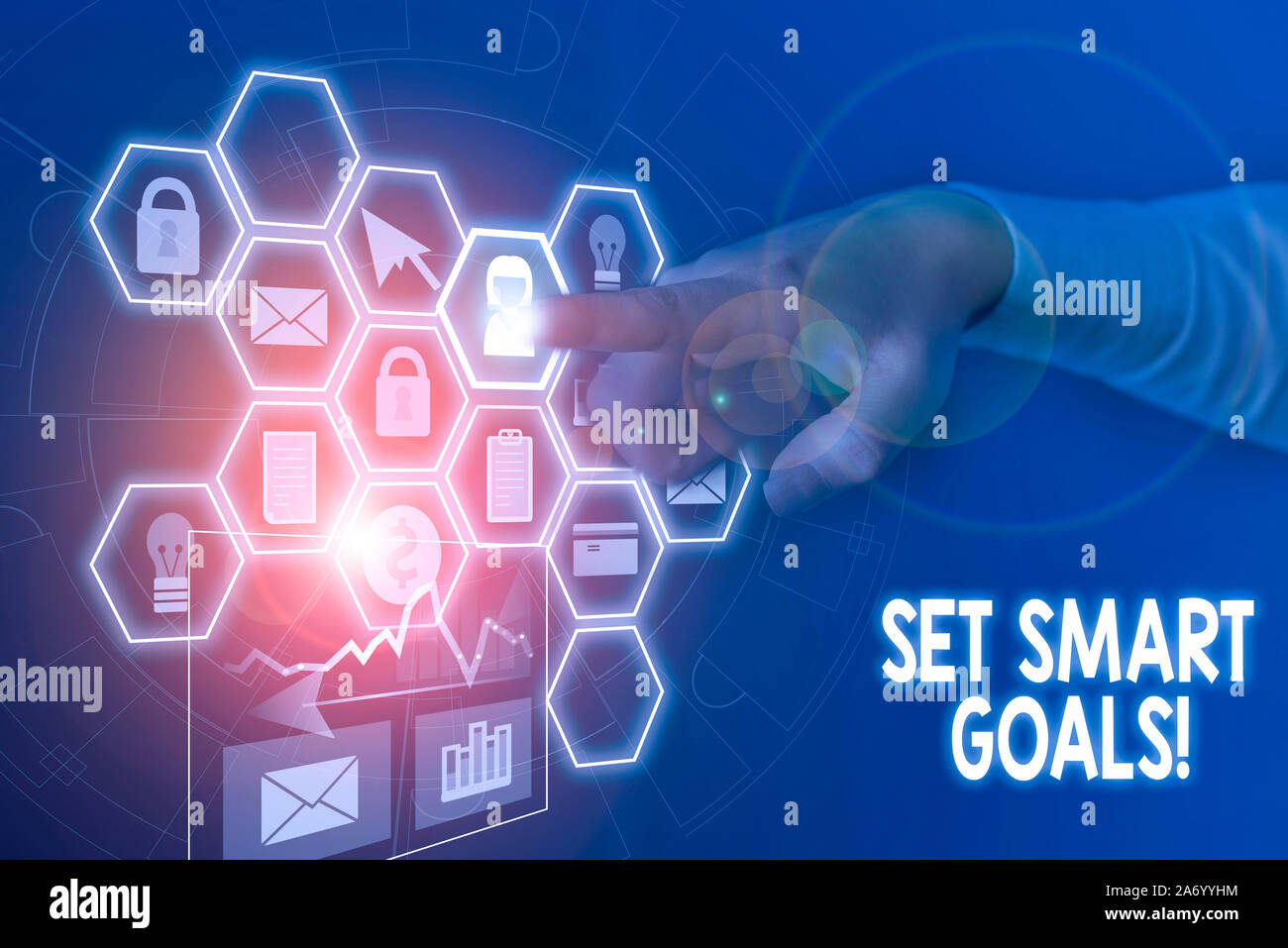 Main conceptuel écrit, indiquant les objectifs Smart Set. Signification ...