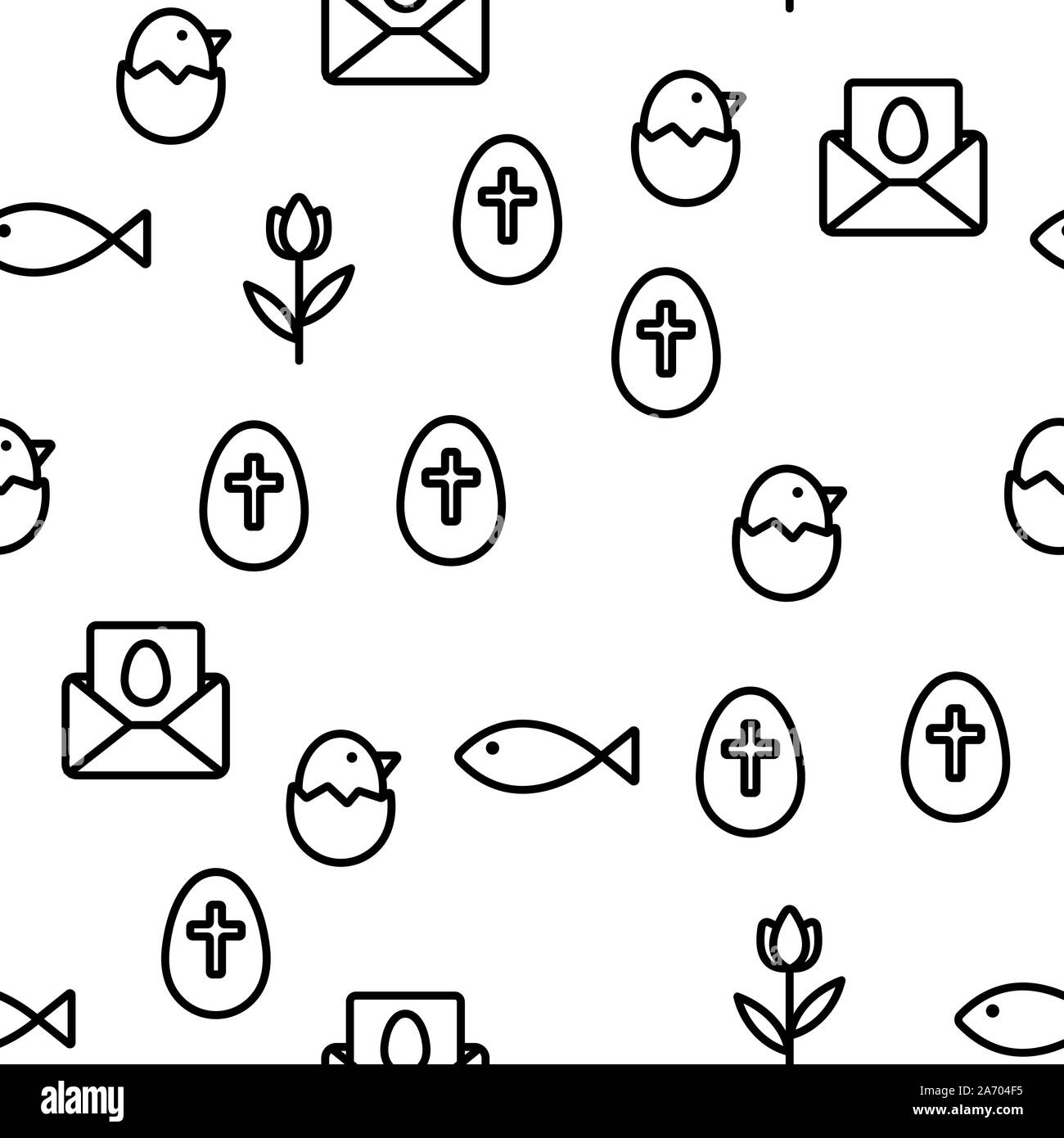 Joyeuses Pâques Vector Pattern transparente Illustration de Vecteur