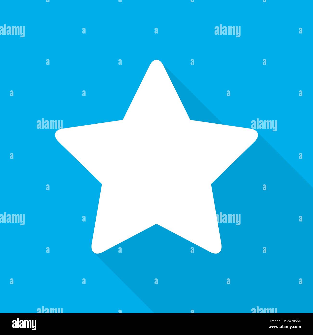 White Star icône dans télévision design. Étoiles sur fond bleu avec long shadow. Vector illustration. Illustration de Vecteur