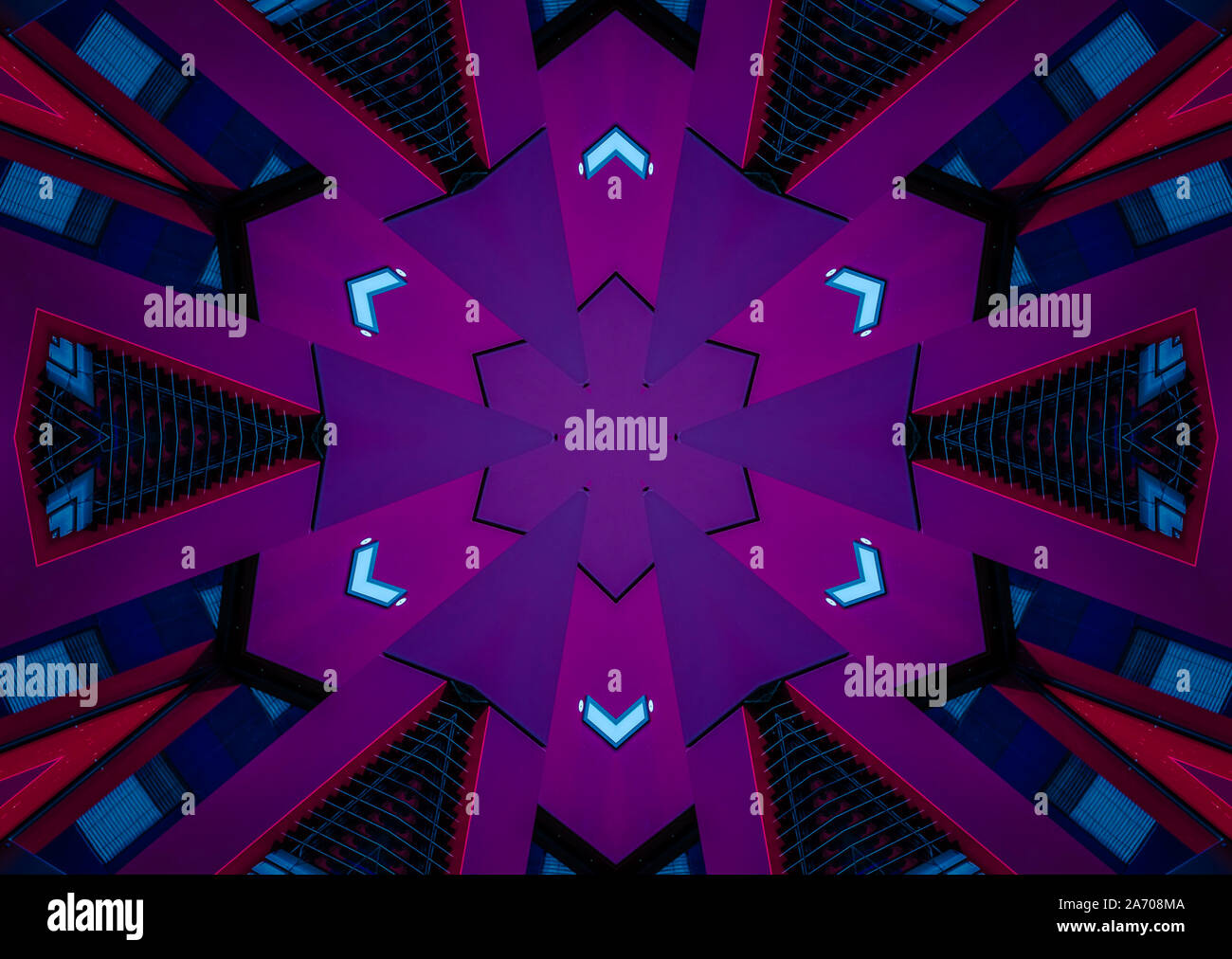 Conception géométrique abstraite avec quelques éléments lumineux au centre. Idéal pour l'utilisation comme papier peint ou la texture. Banque D'Images