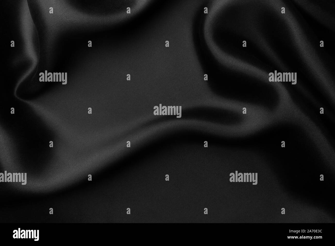Noir satin de soie, tissu élégant pour les fonds Banque D'Images