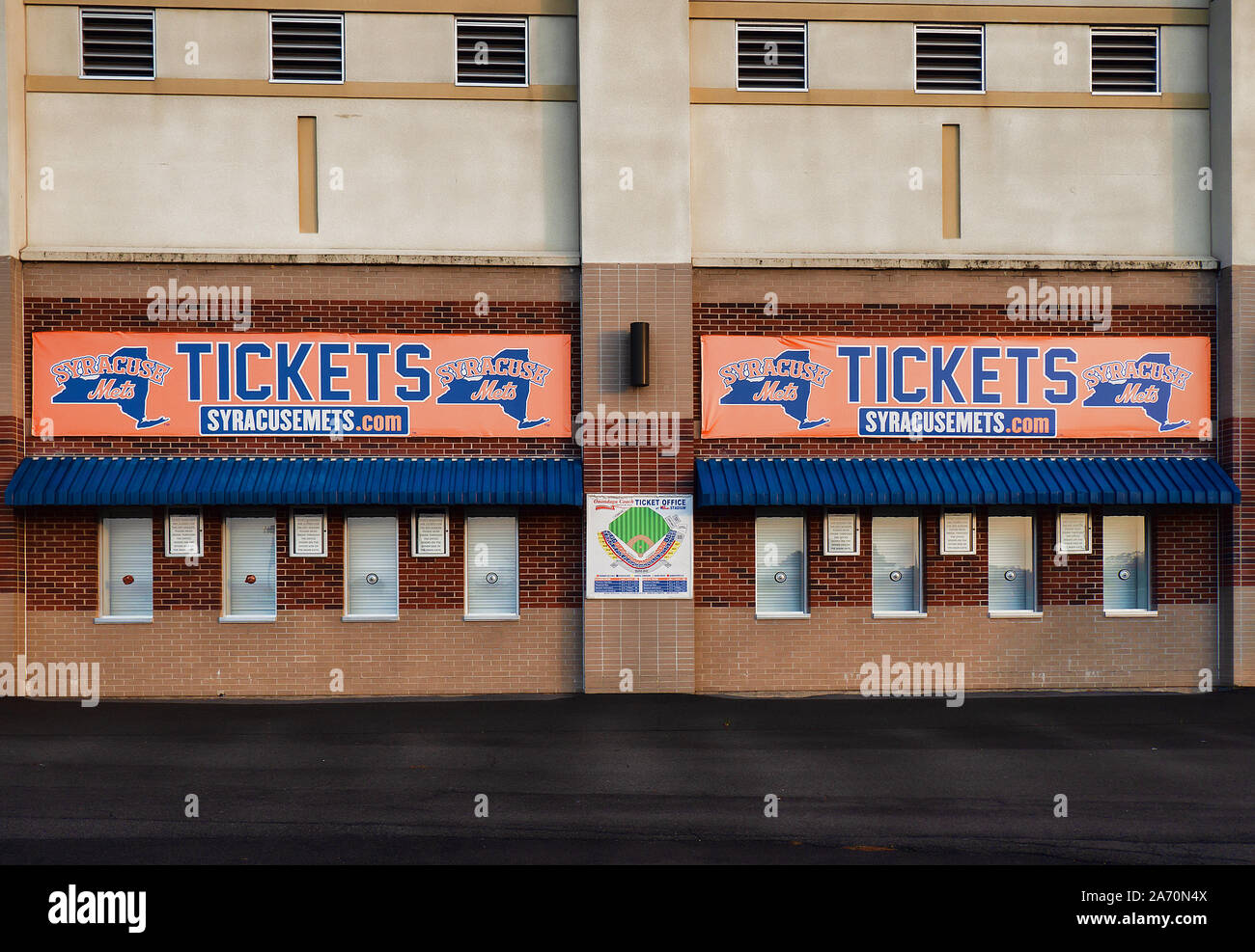 Syracuse, New York, USA. Le 26 octobre 2019. NBT Bank Stadium accueil de la Syracuse Mets, formellement le Syracuse Chiefs, ticket box office Banque D'Images