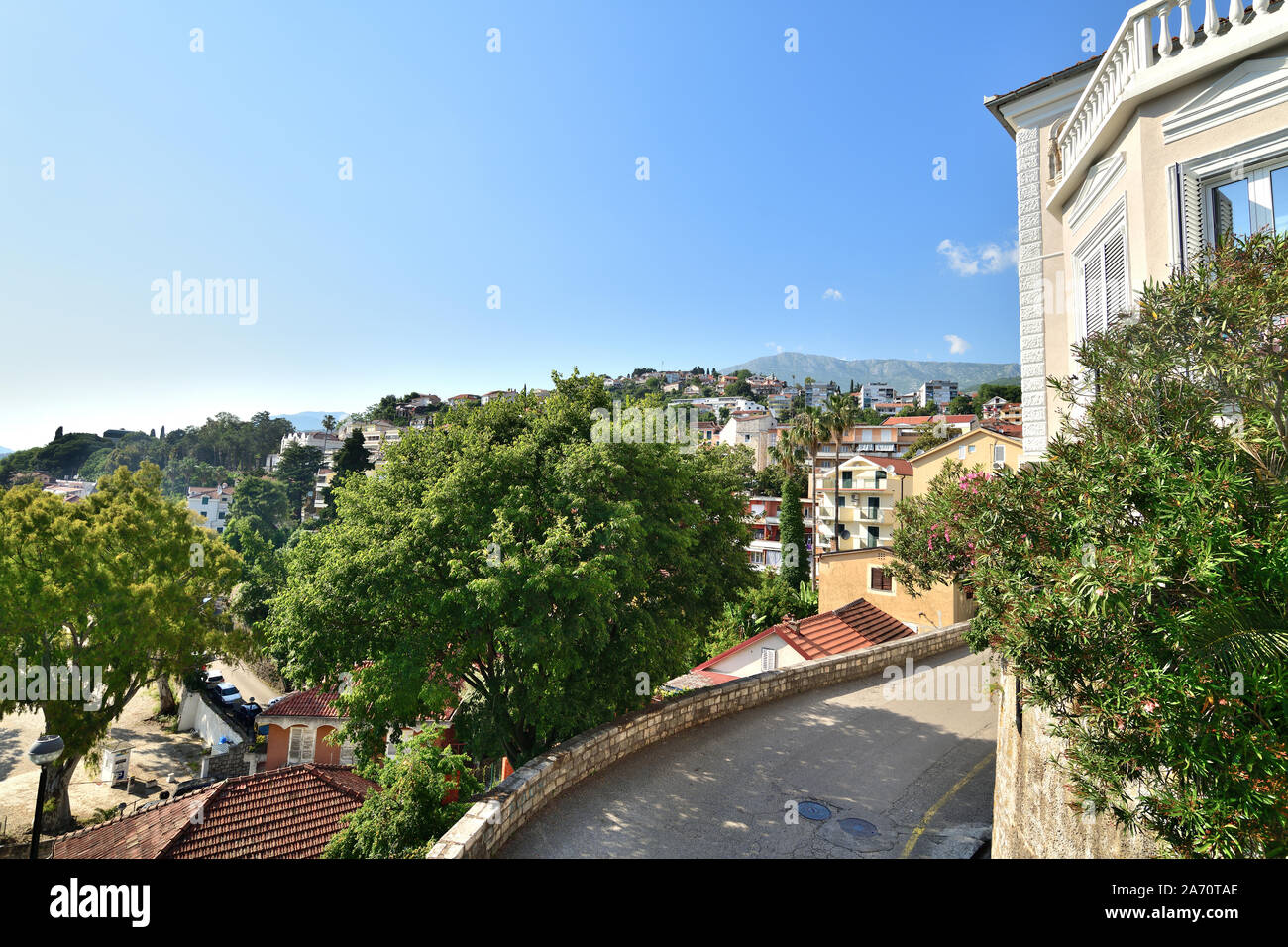 Herceg Novi vue sur la ville depuis forte, Mare Stairs, Monténégro Banque D'Images