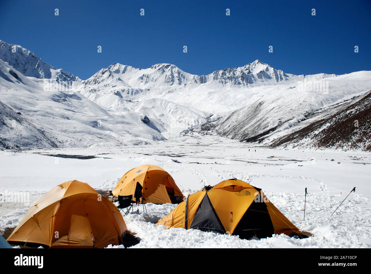 Un camp de base de l'escalade dans les montagnes de l'ouest du Sichuan Daxueshan en Chine Banque D'Images