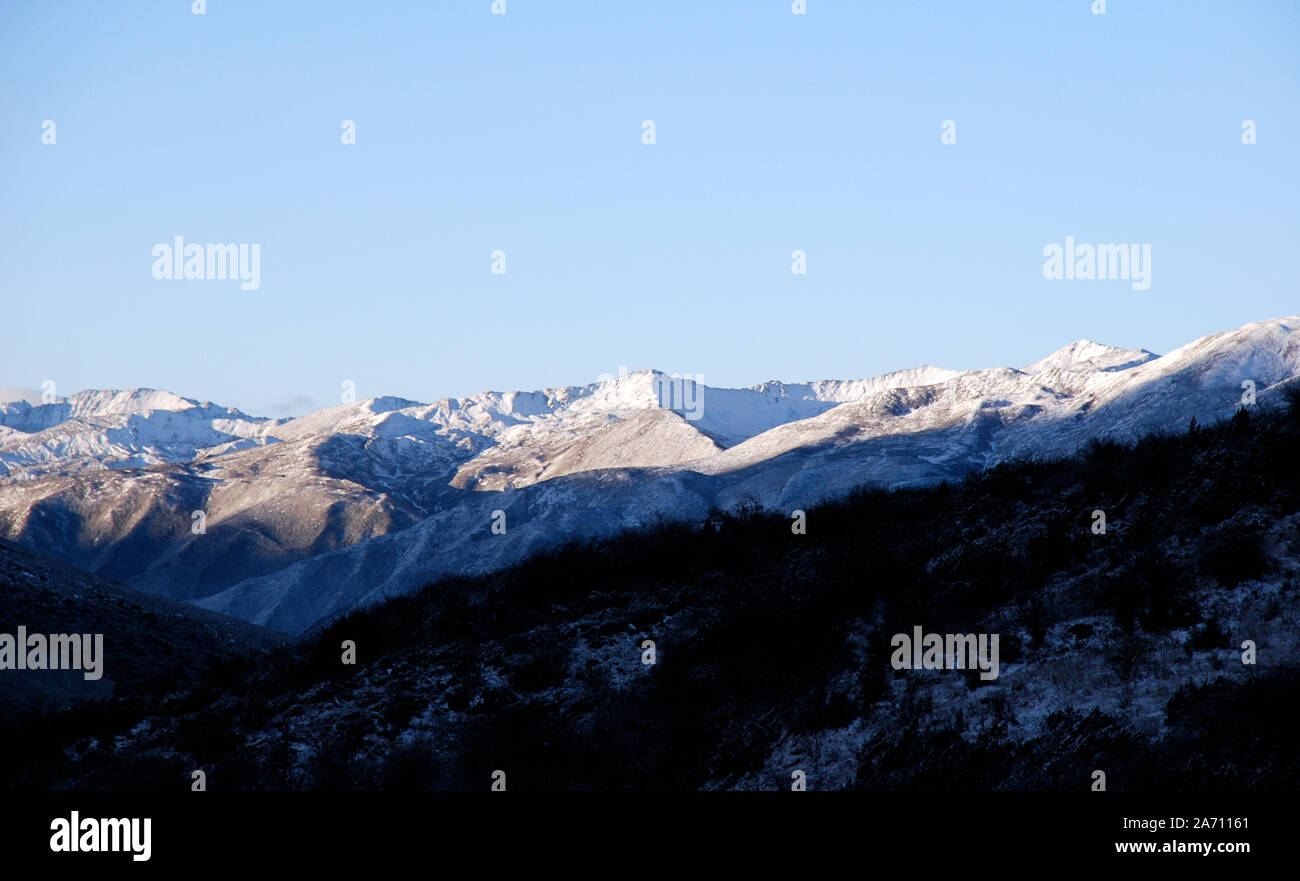 La Daxueshan couvertes de neige des montagnes de l'ouest du Sichuan en Chine Banque D'Images