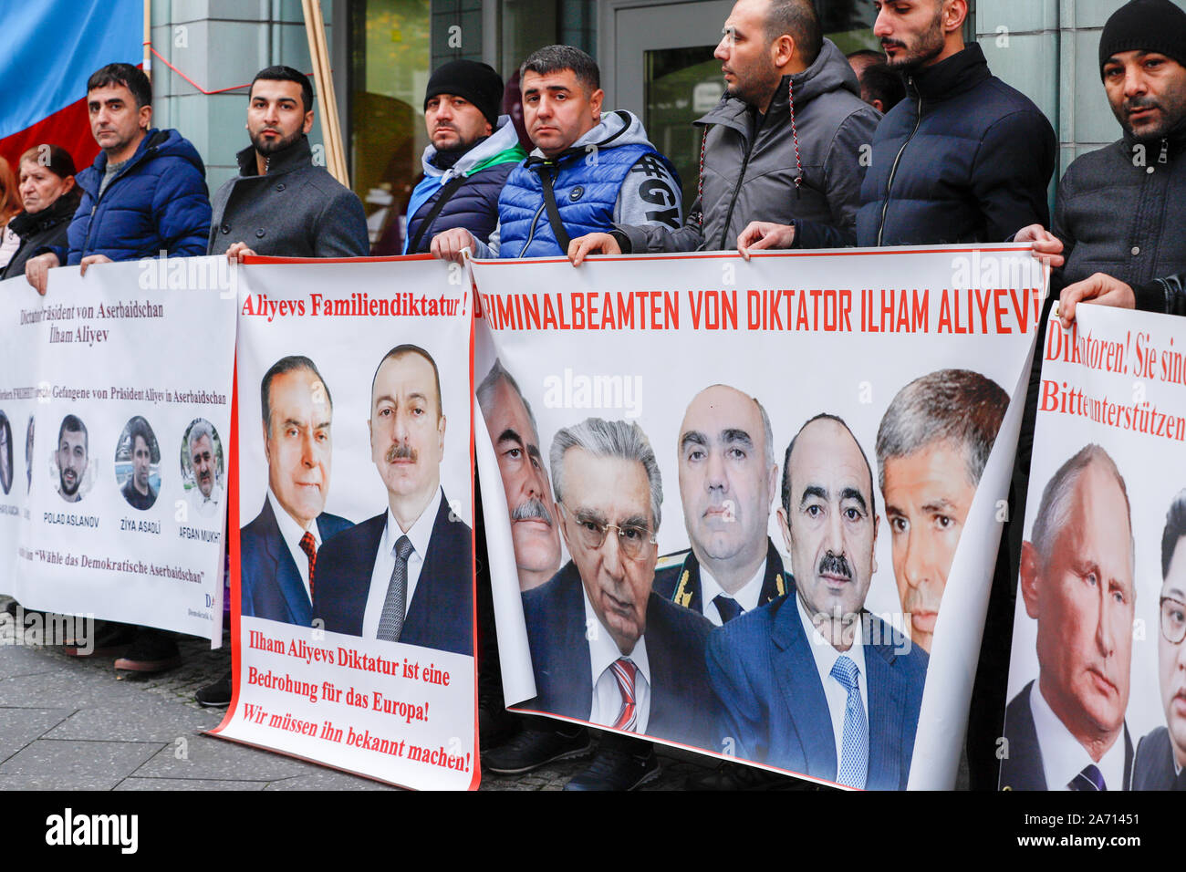 Protestation contre les violations des droits de l'homme dans la République d'Azerbaïdjan. Banque D'Images