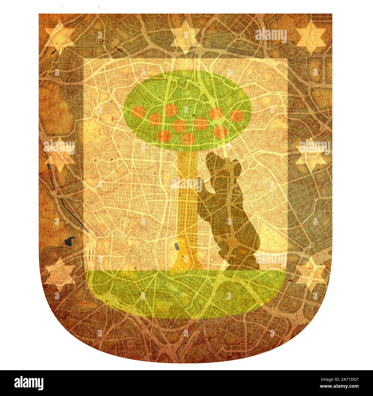 La carte de routes et de chemins de fer dans la ville de Madrid en Espagne Banque D'Images