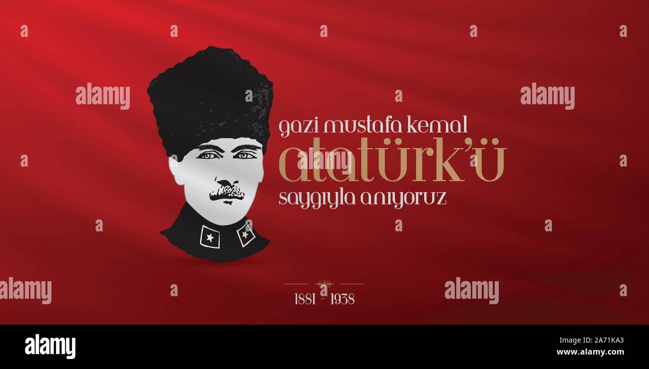 10 novembre, Mustafa Kemal Ataturk jour anniversaire de la mort. Jour commémoratif de Ataturk. Conception de panneaux. Illustration de Vecteur