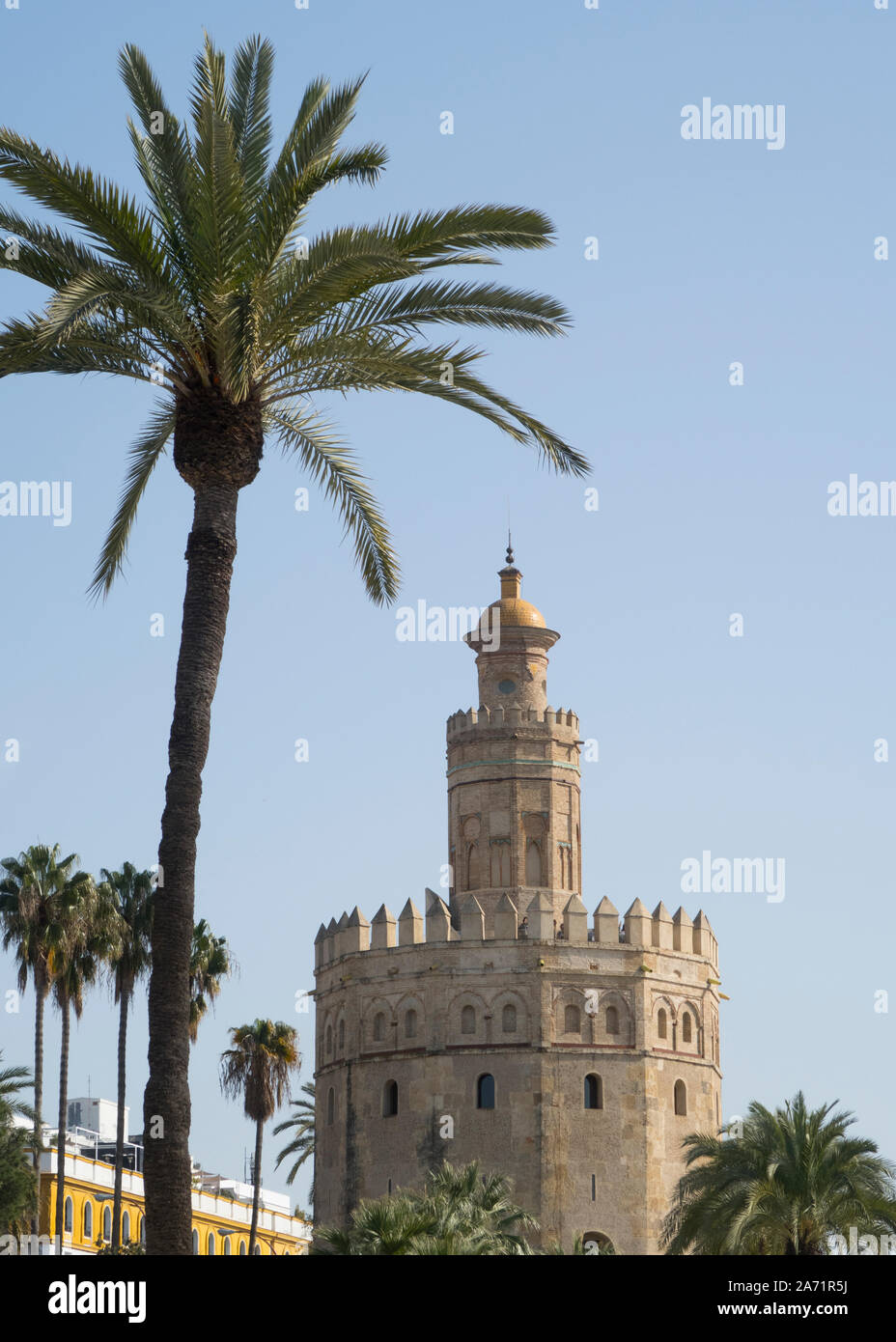 La Torre del Oro ou tour d'or, Tour de l'or à Séville, Espagne Banque D'Images