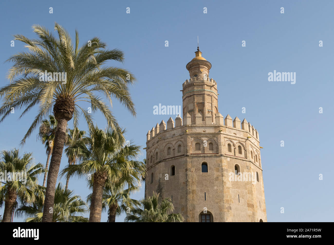 La Torre del Oro ou tour d'or, Tour de l'or à Séville, Espagne Banque D'Images
