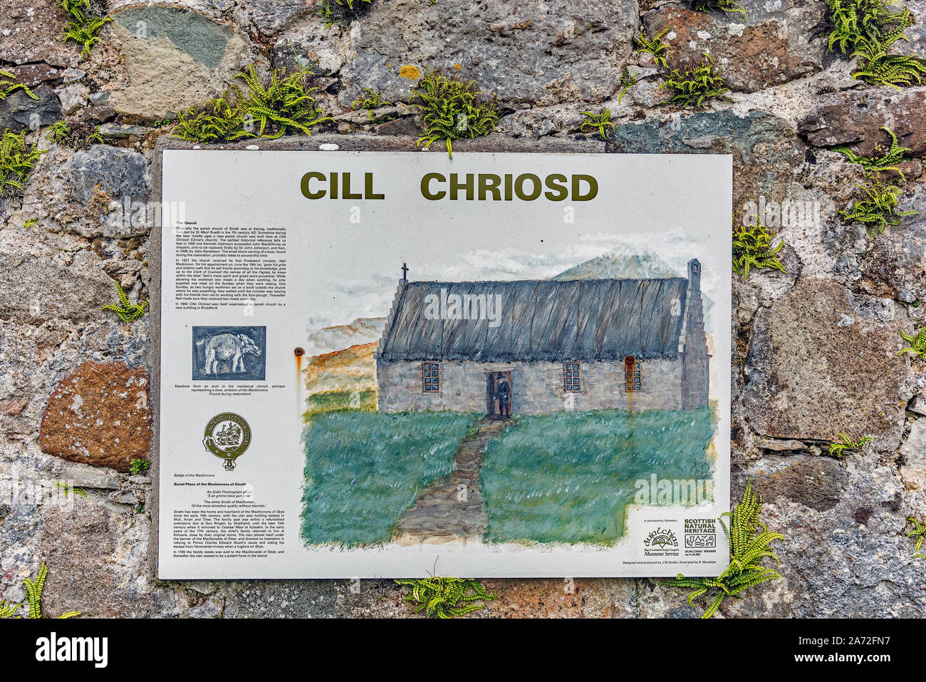 Cill (Chriosd Kilchrist ou l'Église du Christ) Plaque, île de Skye Banque D'Images