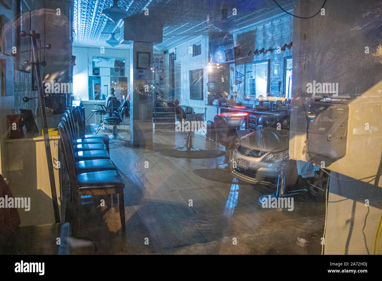 Salon de beauté de la rue Highland à Worcester, MA Banque D'Images