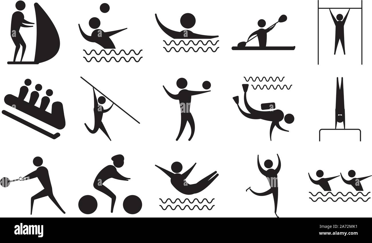 Les gens silhouette sport autre activité icons set vector illustration Illustration de Vecteur