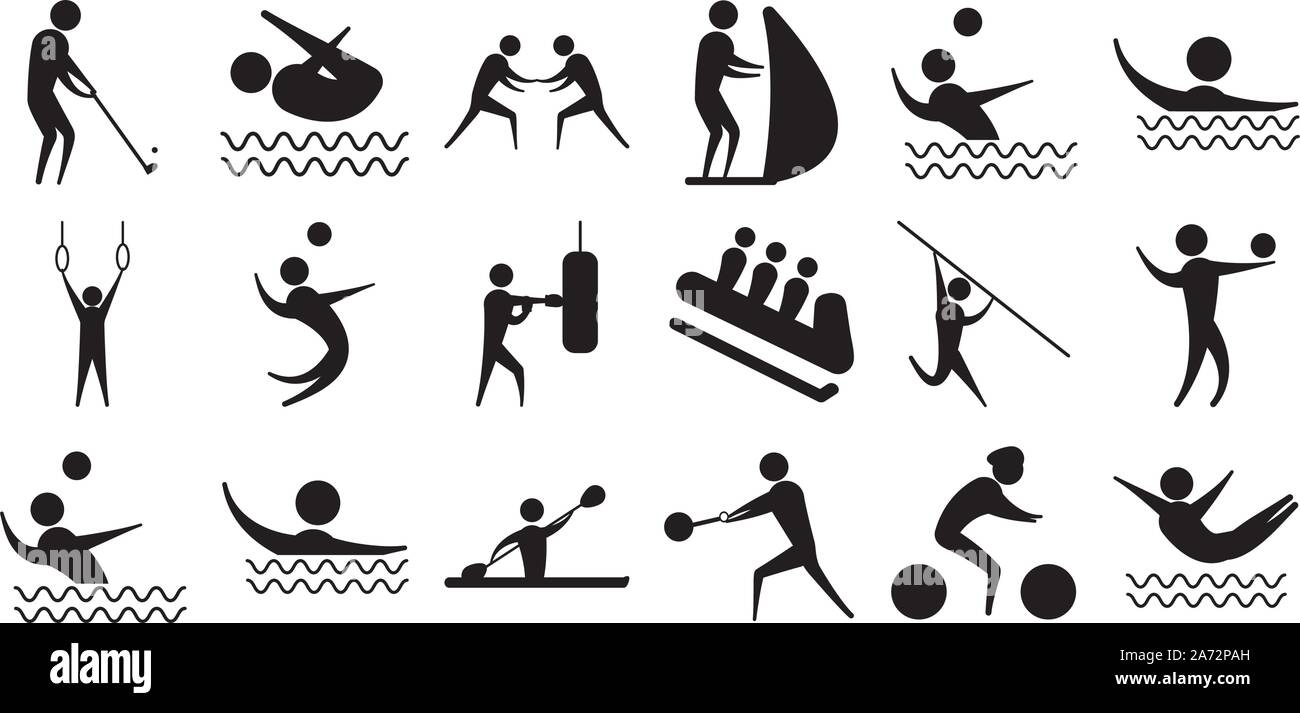 Les gens silhouette sport autre activité icons set vector illustration Illustration de Vecteur