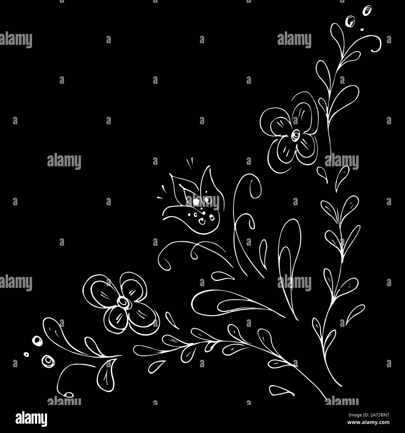 Dessinés à la main, gravée abstract orchid. Fleurs rétro contour main orchidée, grande conception pour tout usage. Contours vecteur. Arrière-plan de la nature. Scieries de pla Illustration de Vecteur