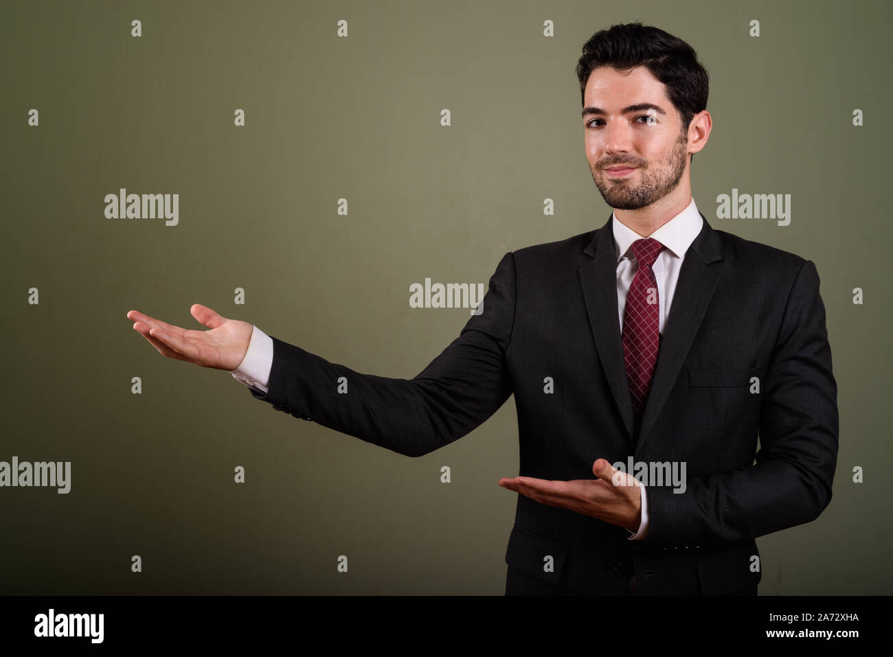 Portrait of young handsome businessman in suit Banque D'Images