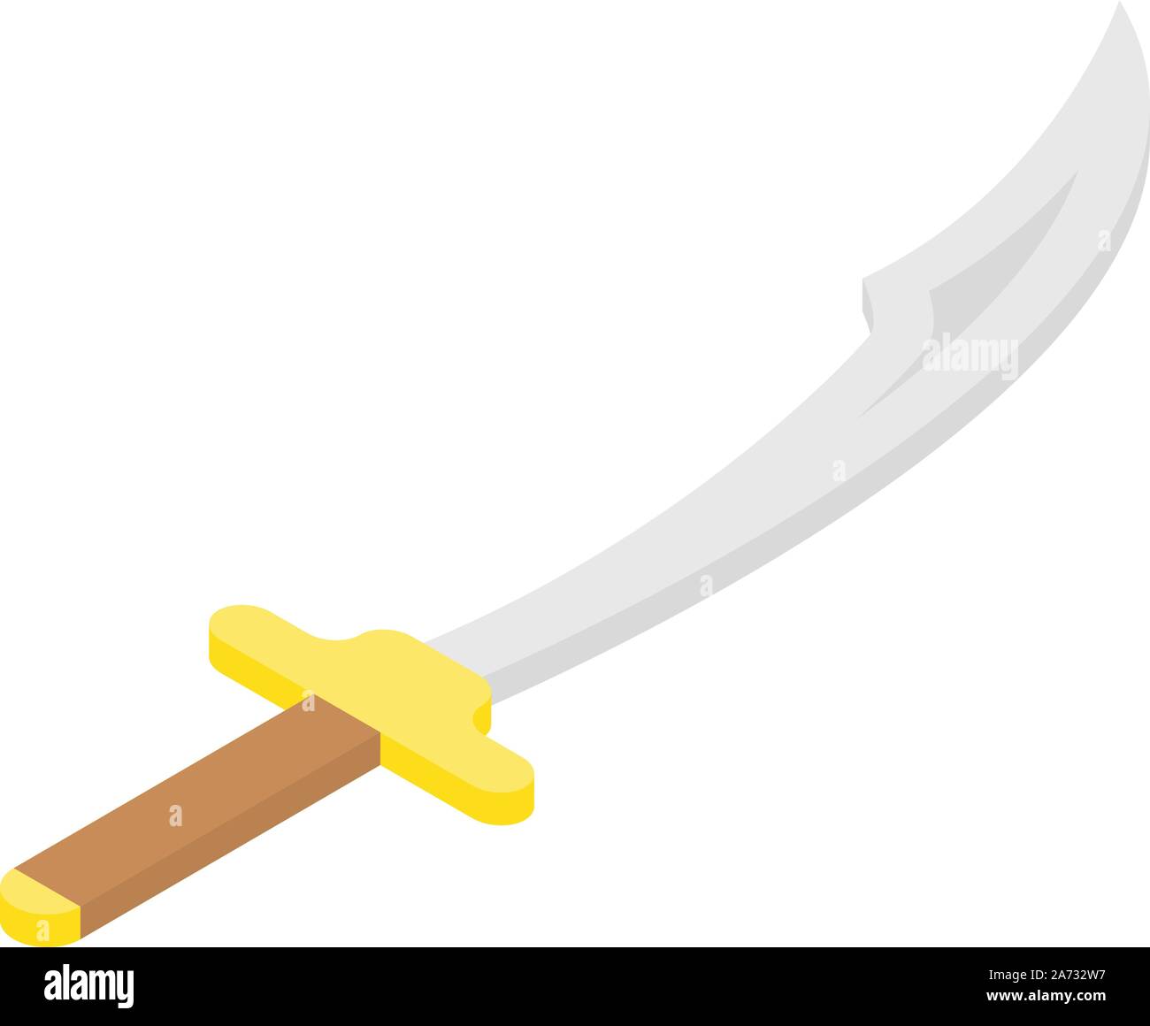L'icône épée turque, style isométrique Illustration de Vecteur