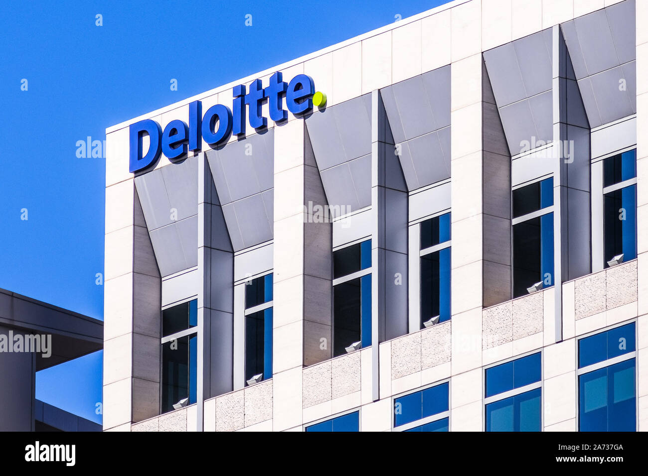 Oct 20, 2019 San Jose / CA / USA - bureaux de Deloitte au centre-ville de San Jose, South San Francisco Bay area ; Deloitte Touche Tohmatsu Limited est l'un des Banque D'Images