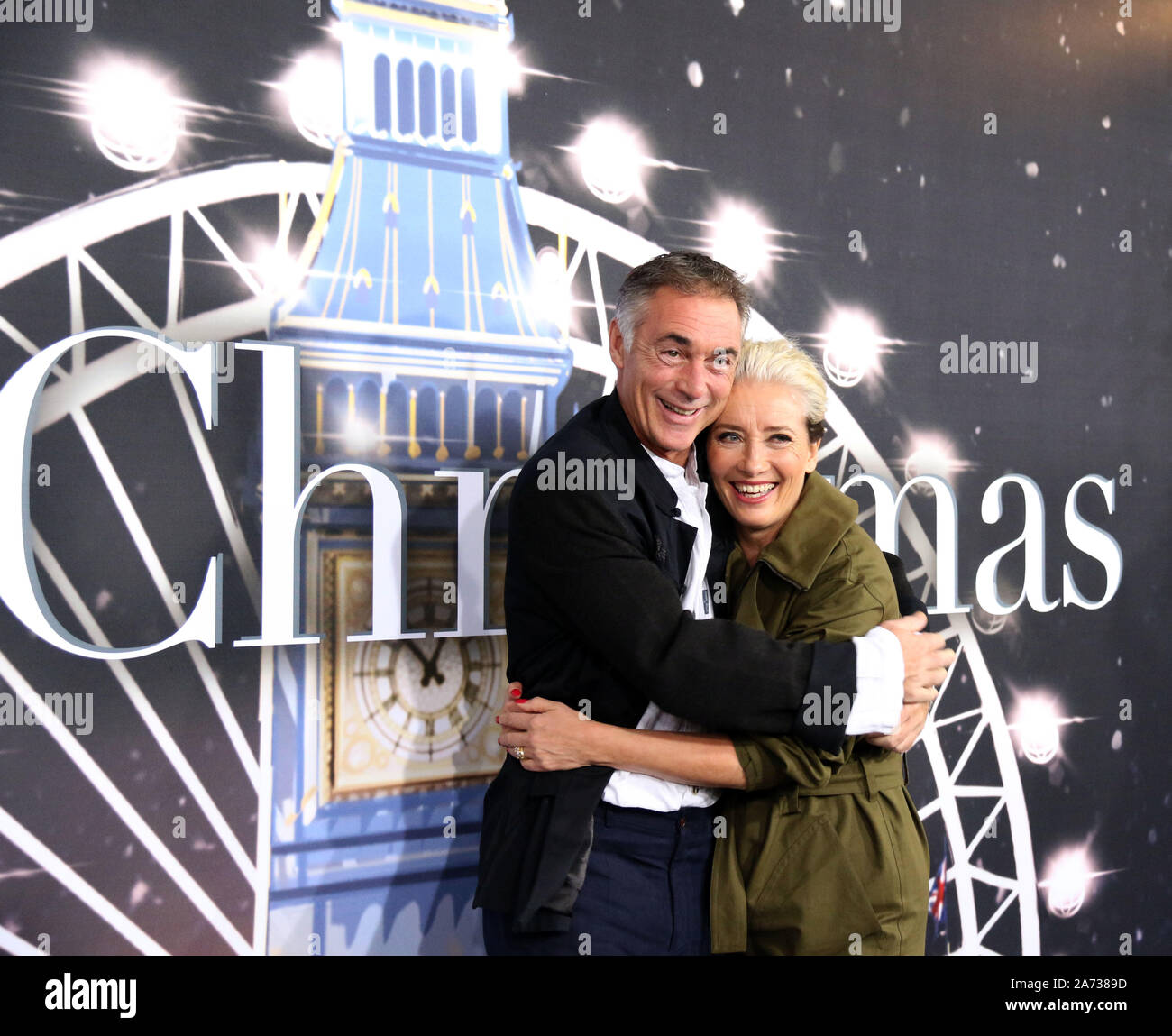 Octobre 29, 2019, New York, New York, USA : l'acteur/producteur EMMA THOMPSON avec son mari Greg Wise à l'arrivée pour la première de New York 'Last Christmas' qui s'est tenue à AMC Lincoln Square 13. (Crédit Image : © ZUMA/Kaszerman Nancy fil) Banque D'Images