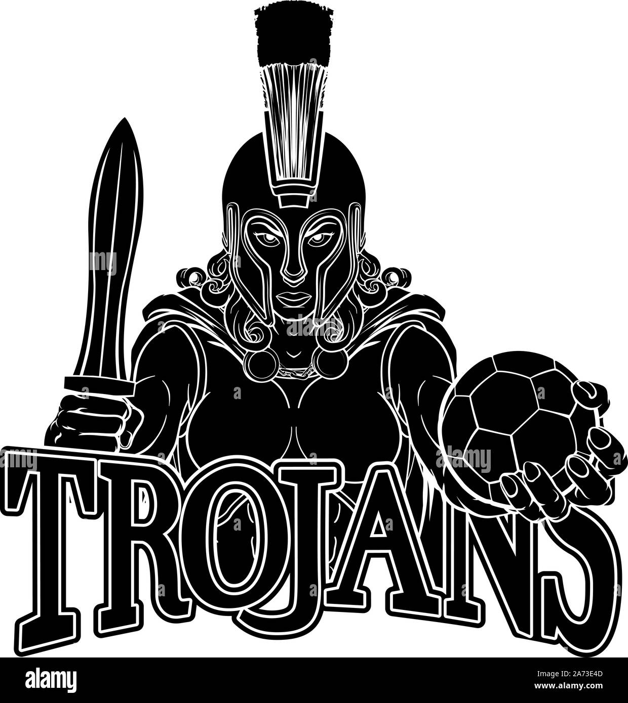 Trojan Spartan Gladiator Femme guerrière Soccer Illustration de Vecteur