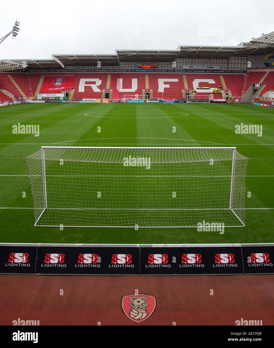 Vue générale du stade au cours de l'FAWSL avant match match entre Manchester United et les femmes Les femmes de la lecture à Leigh Sports Village, Leigh, Angleterre Banque D'Images