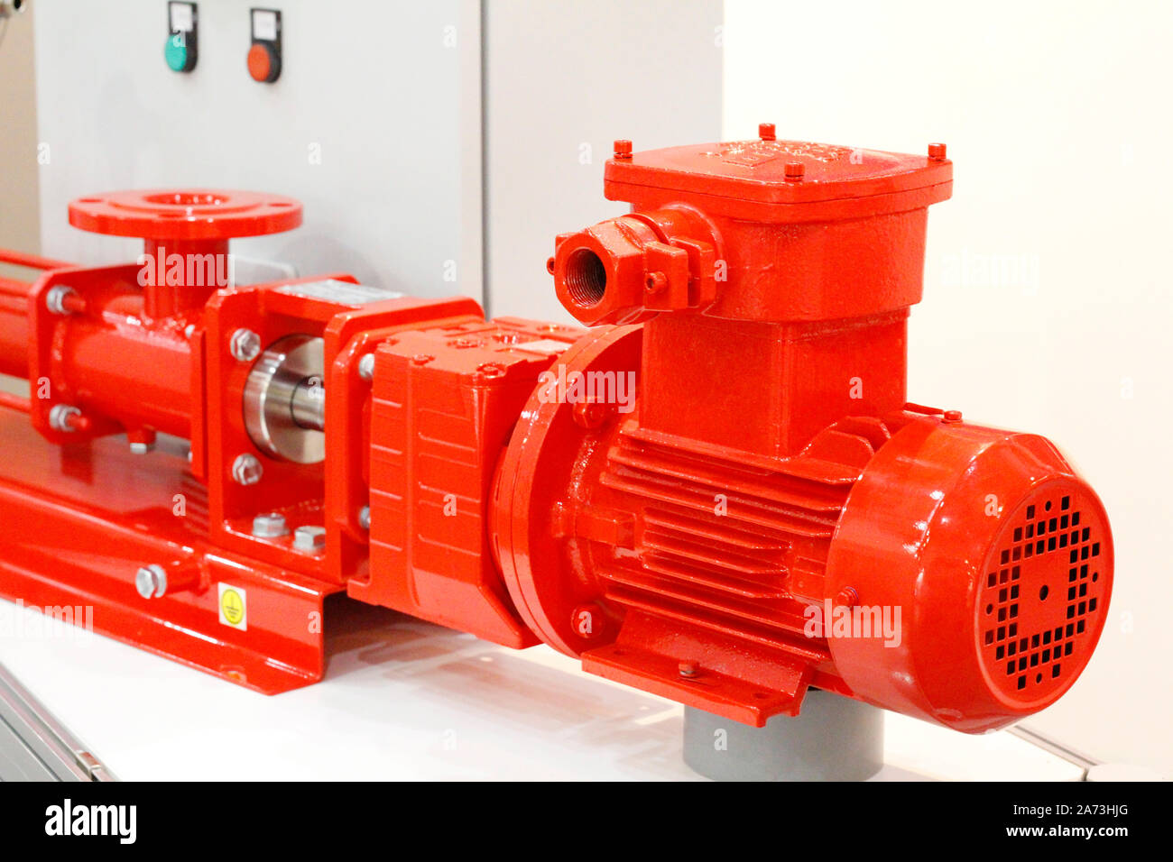 Pompe à vis unique horizontale fixe. L'huile de pompage des boues de forage. Pompe à huile. Banque D'Images