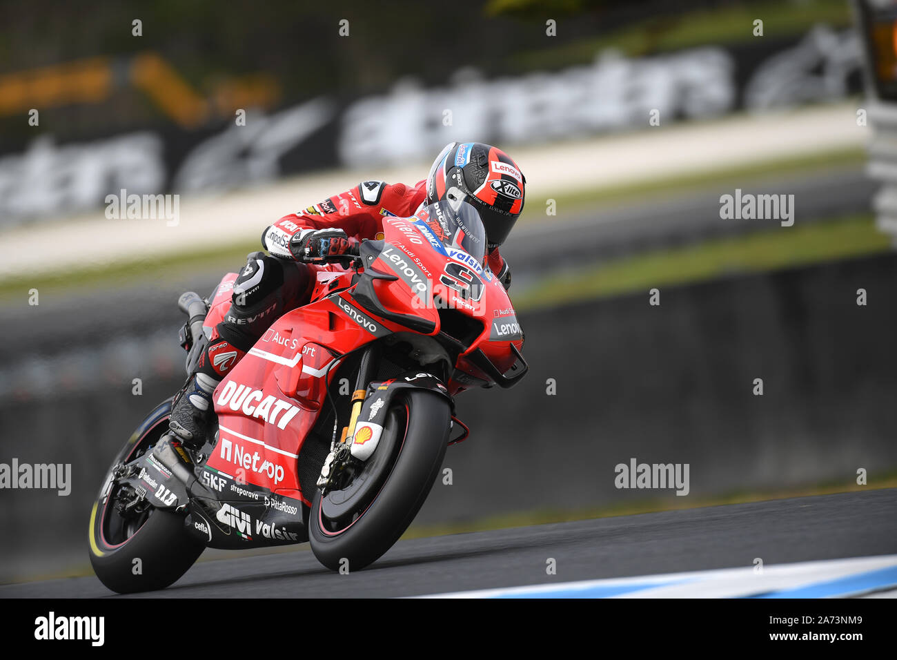 Danilo Petrucci, Ducati MotoGP Team. Warm Up MotoGP Phillip Island Grand Prix Circuit, Victoria, Australie Banque D'Images