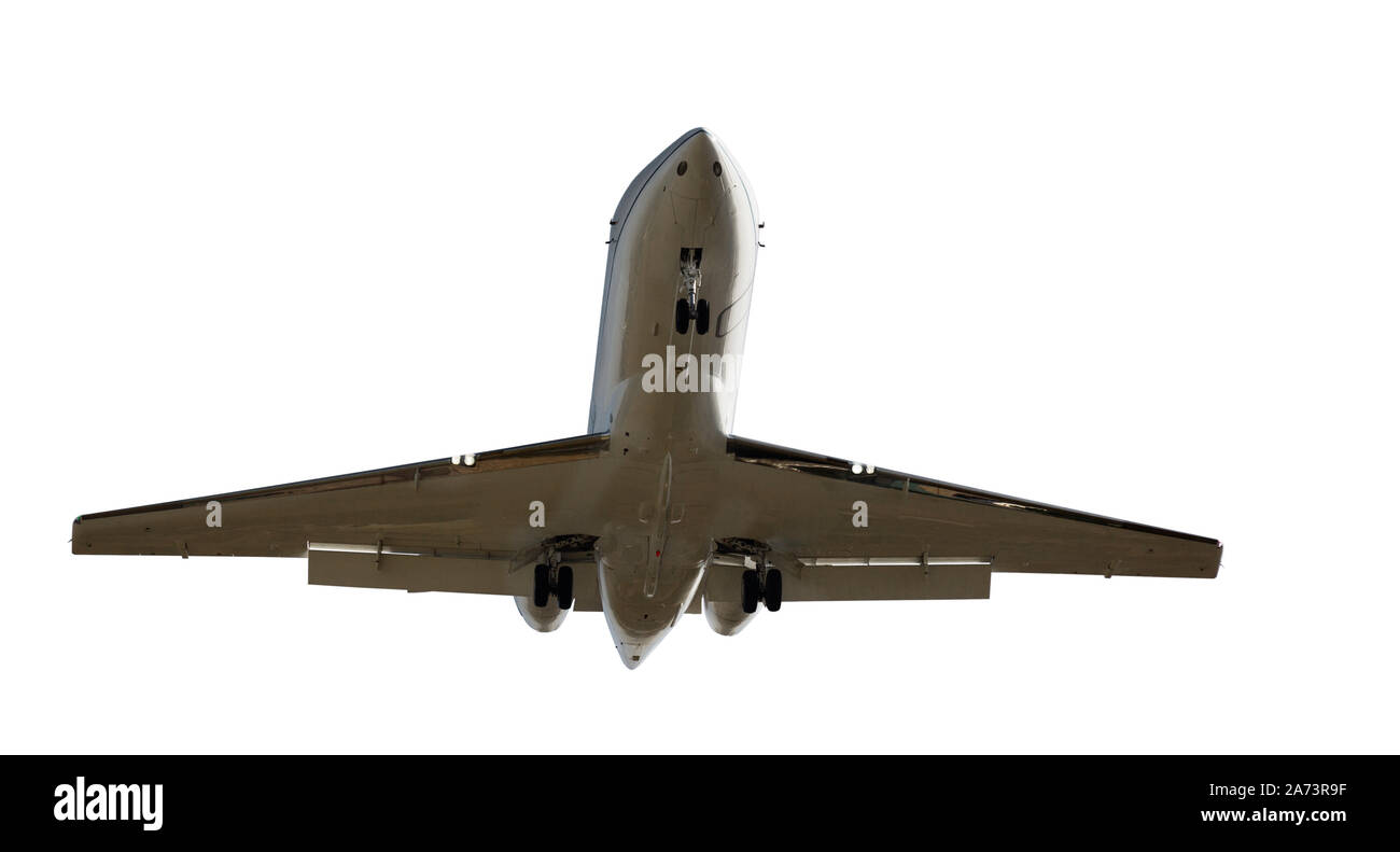 Grand avion de passagers isolé sur fond blanc Banque D'Images