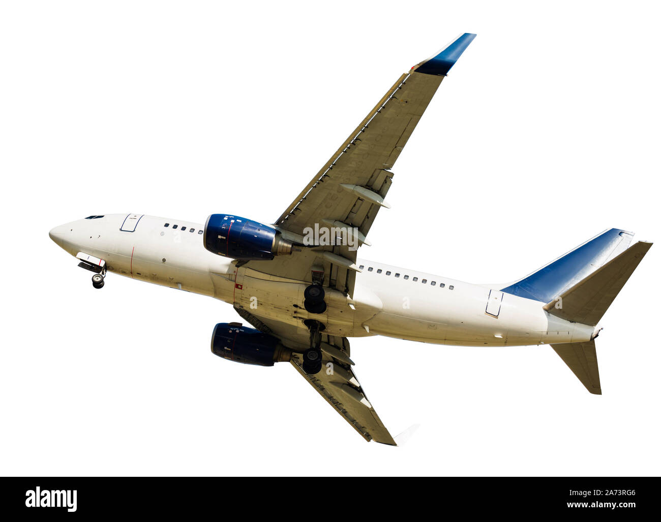 Avion de passagers isolé sur fond blanc Banque D'Images
